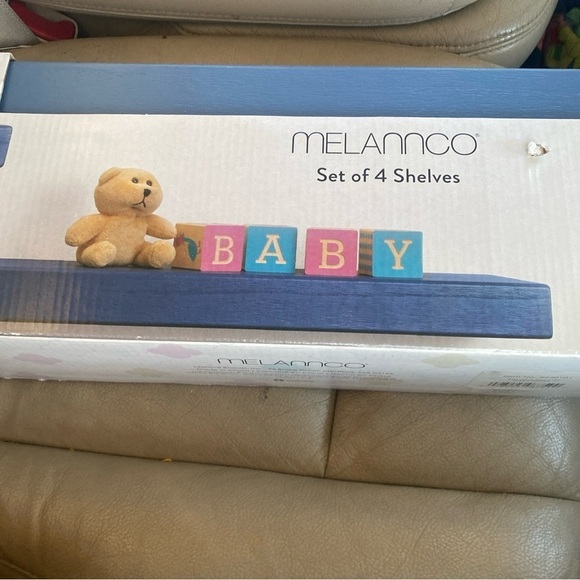 Shelves for Wall Melannco Floating Wall Shelves Set of 4 NAVY Finished NEW W/Box - Picture 6 of 6